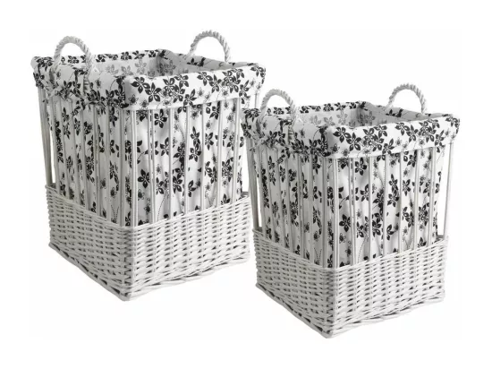 Paniers à linge en osier (Lot de 2)