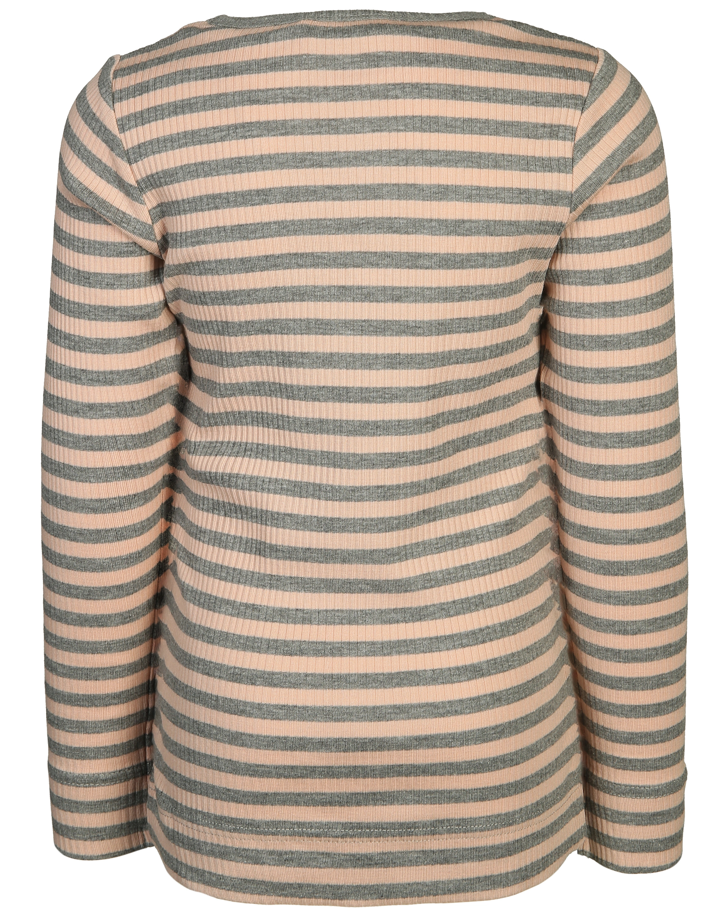 Langarmshirt RIB STRIPE in rose/grey melange