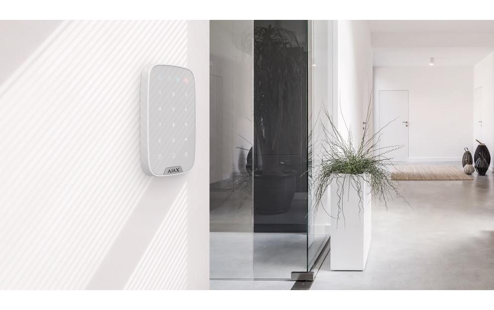 Bedienteil Baseline KeyPad Jeweller Weiss<br>Tastenfeld mit Wandhalterung