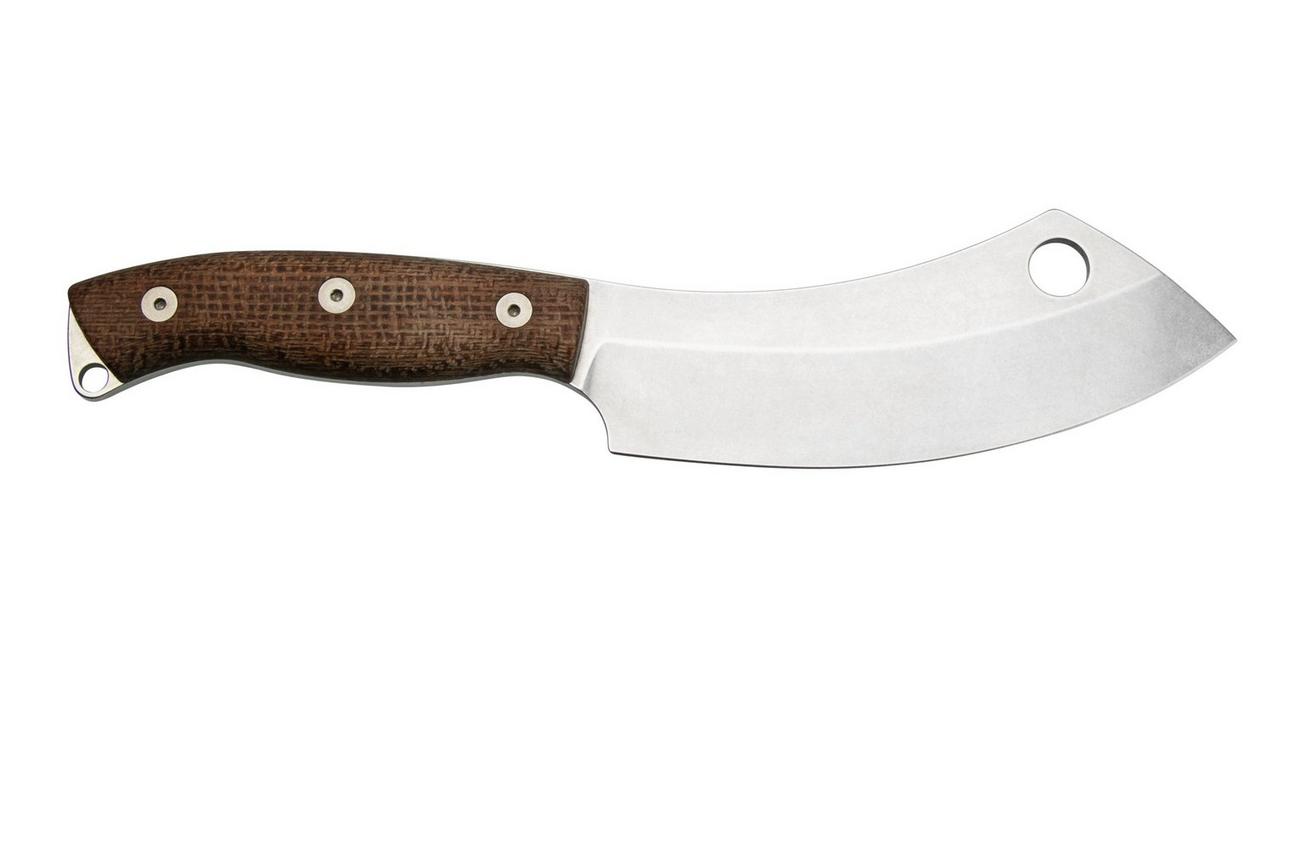 White River Camp Cleaver WRCC55-BNA Natural Burlap Micarta, kampeermes