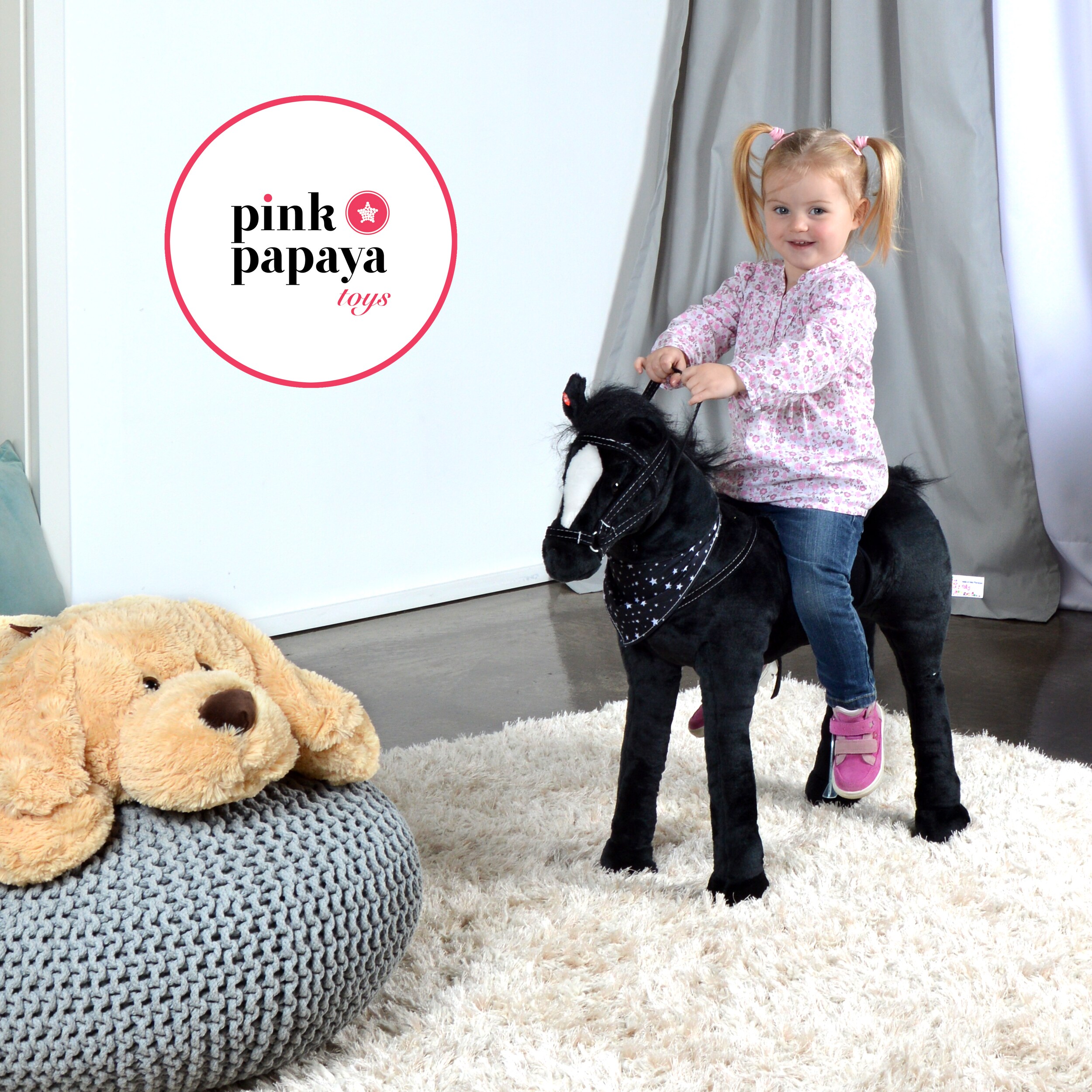 Pink Papaya Stehpferd für Kinder 75 cm Polly Spielpferd
