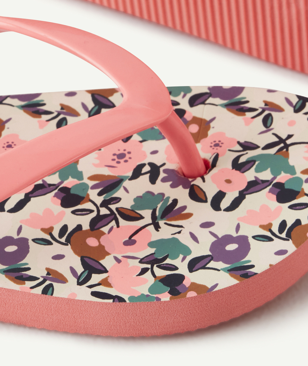 TONGS FILLE ROSE À L'IMPRIMÉ FLEURI
