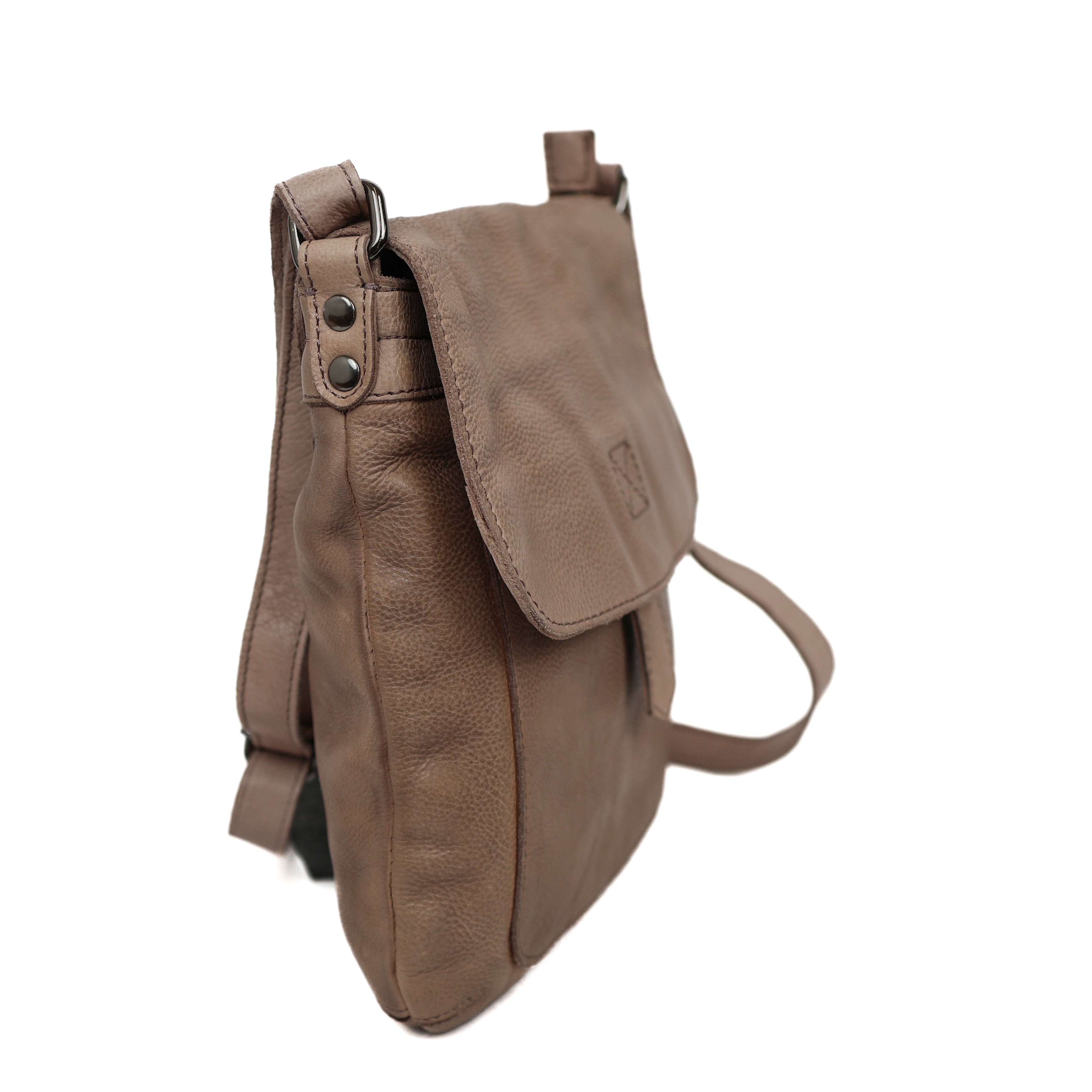 Schoudertas met flap 'Jip' taupe Taupe