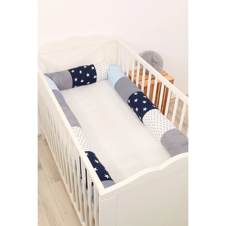 Ullenboom Baby-Bettschlange Blau Hellblau Grau 300 cm