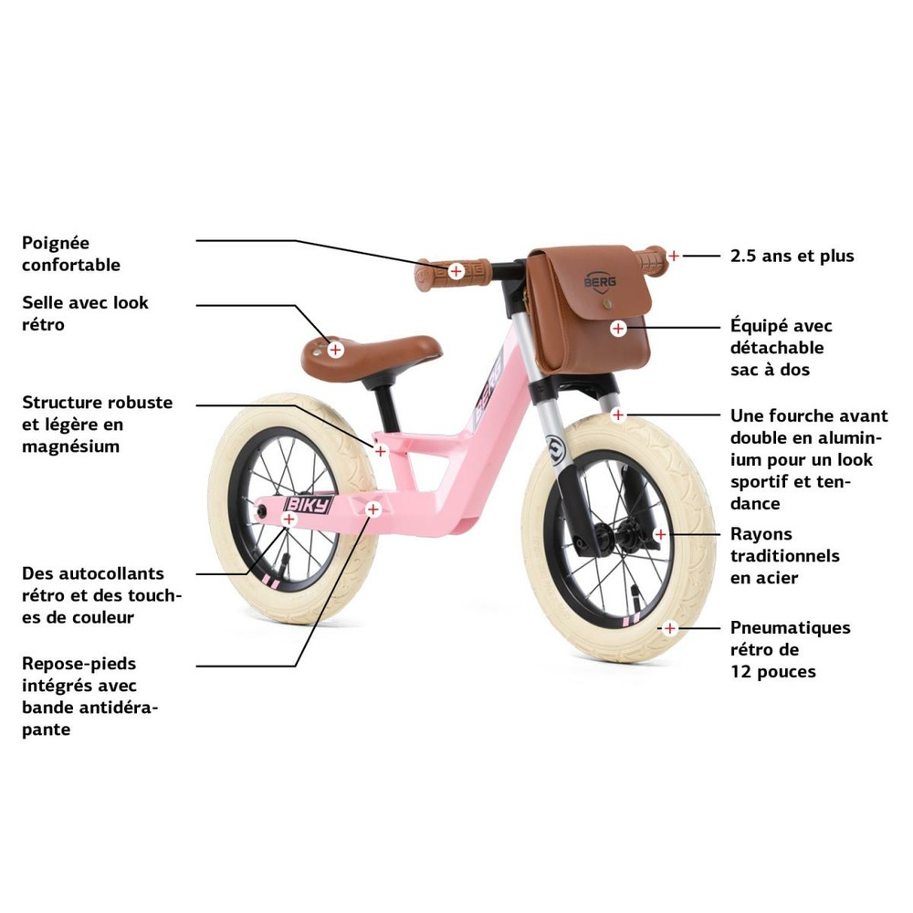 Vélo déquilibre biky retro rose