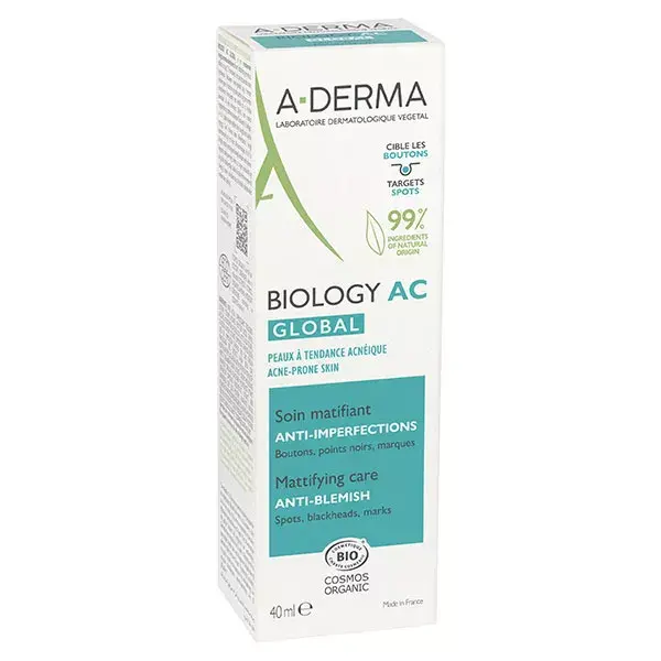 A-Derma Biology AC Global Tratamento Matificante Anti-Imperfeições 40 ml