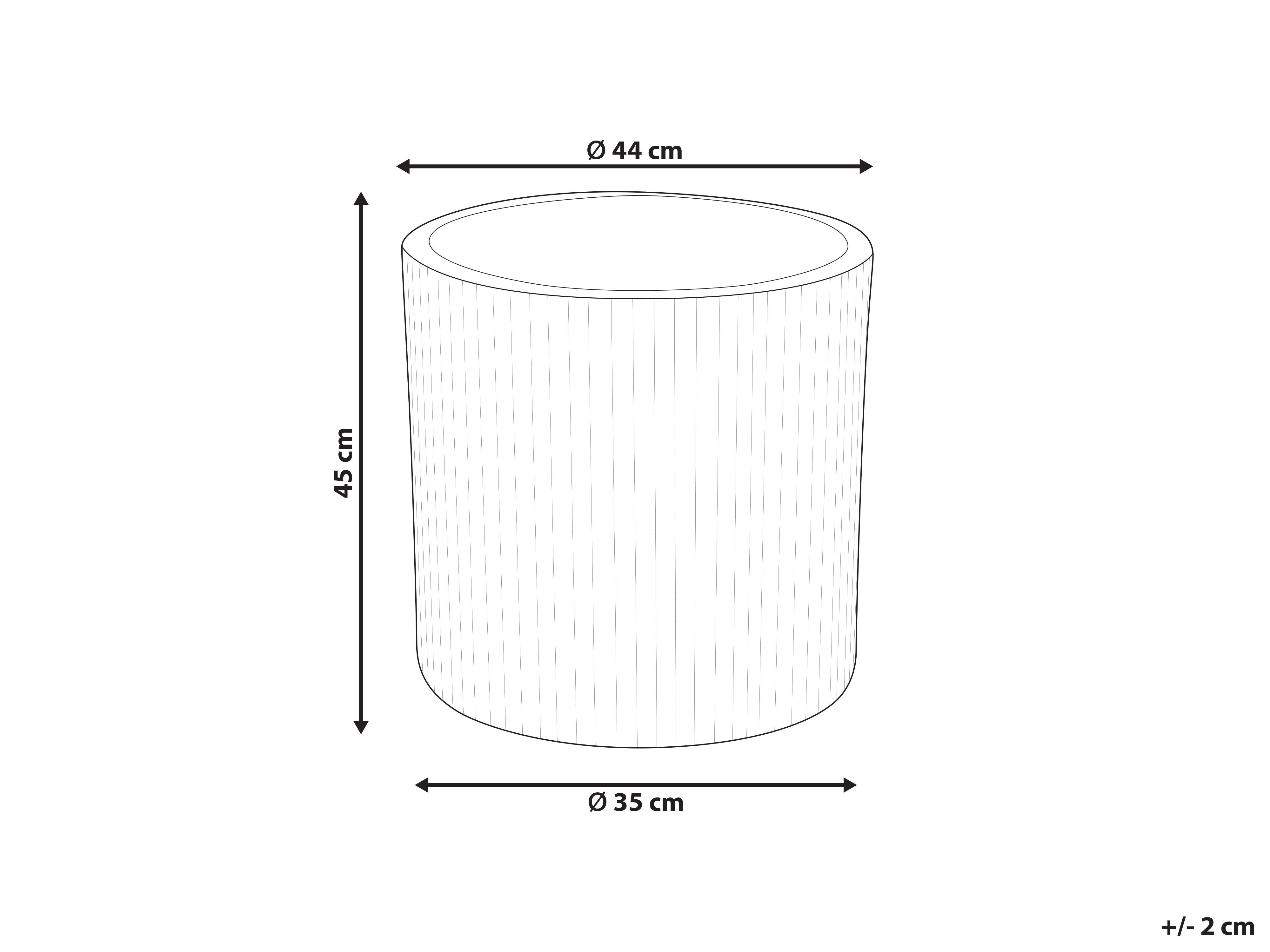 Bloempot OREOI 45 cm Grafietgrijs