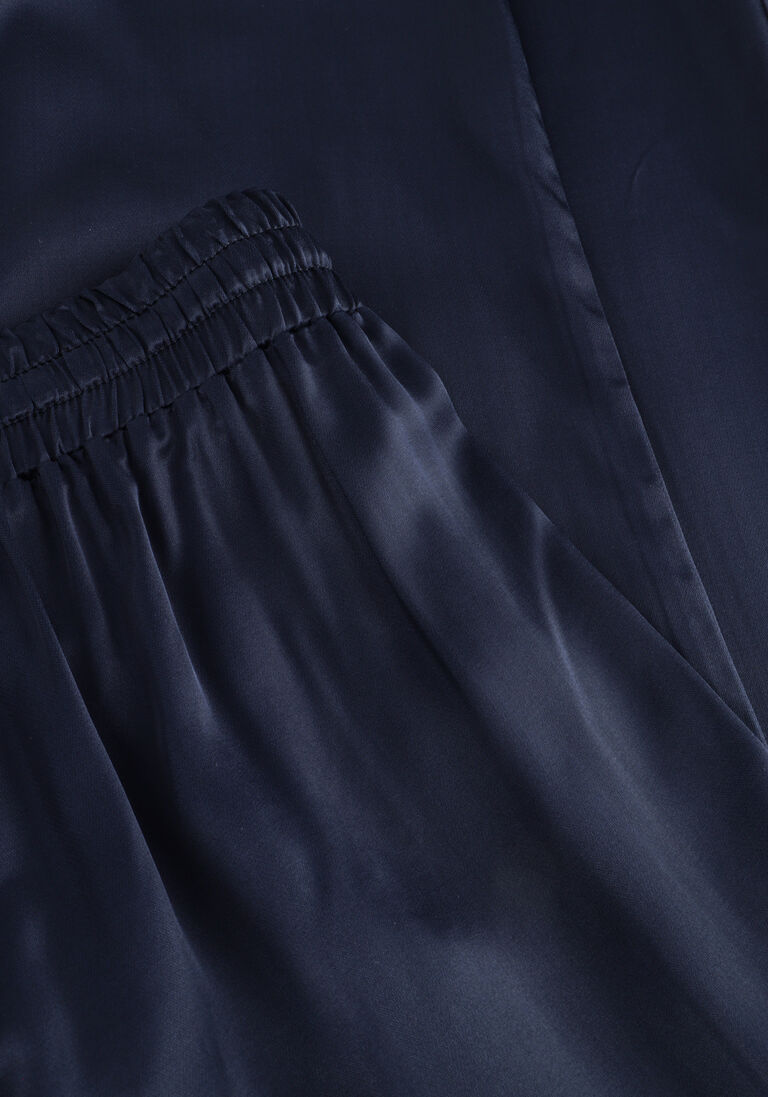 donkerblauwe resort finest pantalon satin pants