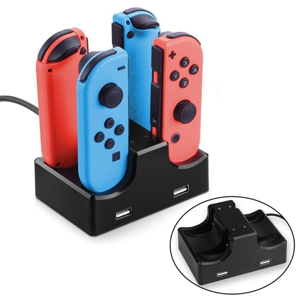 4-fach USB Akku Ladegerät für Nintendo Switch / OLED Joy-Con Controller