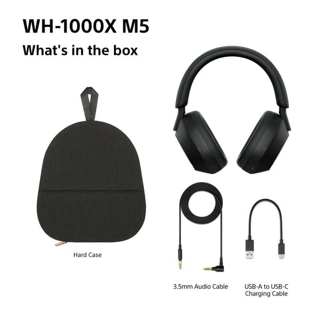 Sony WH-1000XM5 trådløse around-ear høretelefoner (sort)