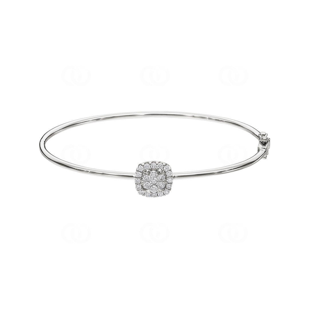 0.50 Karat Diamantarmreif oval 750/18 K Weissgold