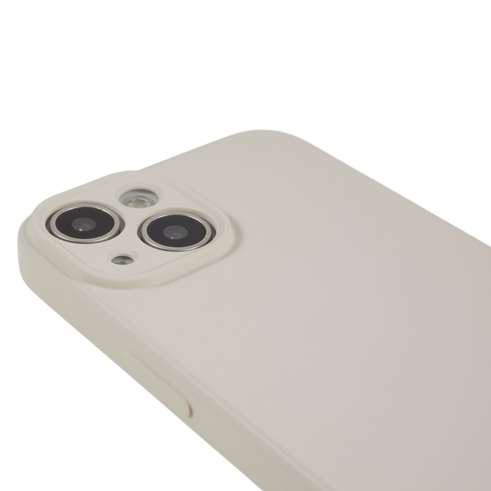 iPhone 15 Gummi Case Hülle mit Kameraschutz - Weiss (Matt)