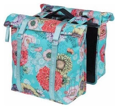 BASIL Double Pannier Bloom Field Double Mik 35 Litres 30 X 15 X 33 Cm - Bleu
