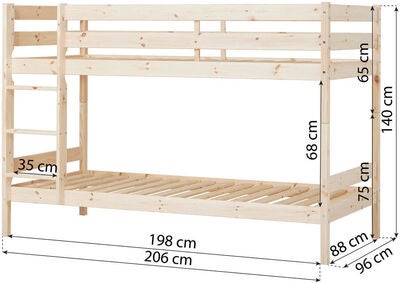 Hoppekids ECO Comfort Køyeseng 90x200, Wood