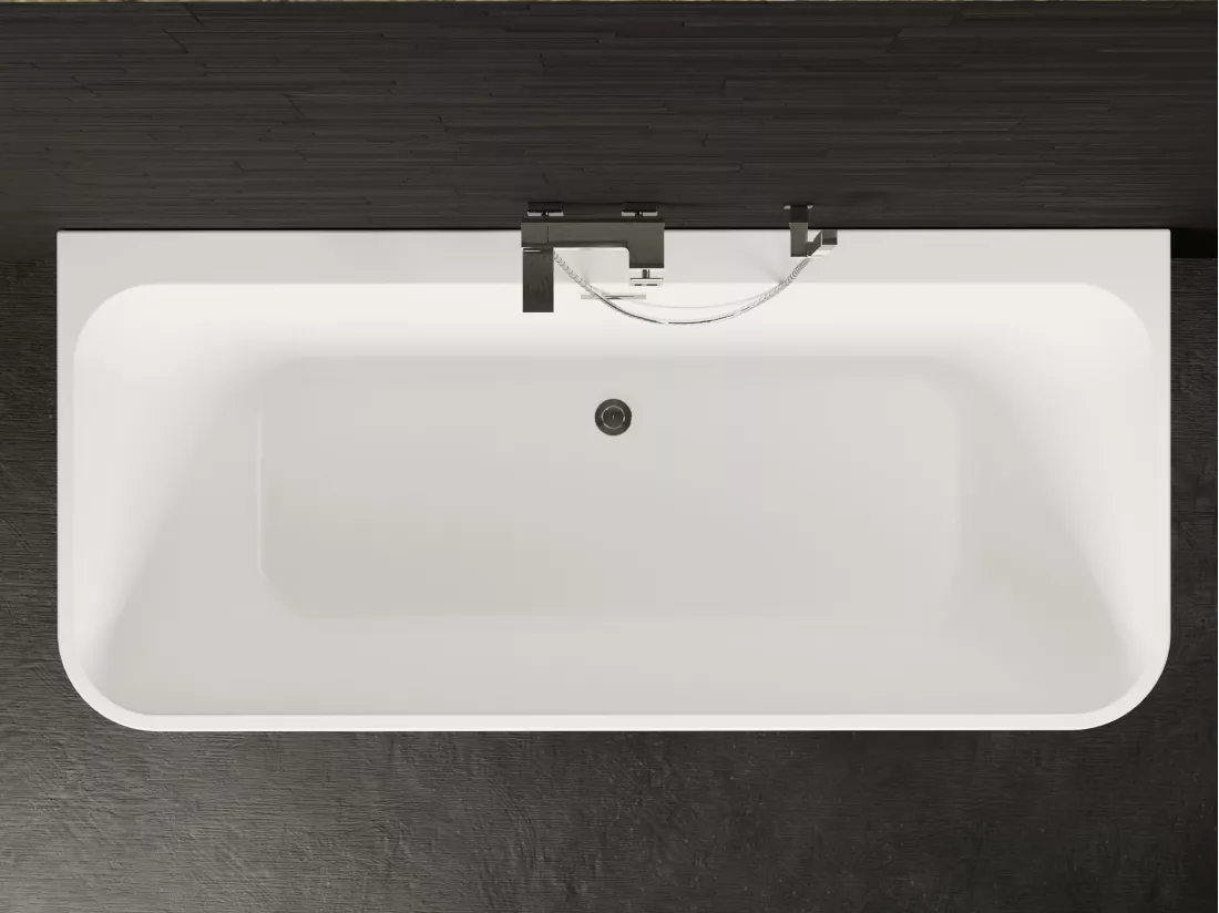 Baignoire semi-îlot murale MINT 170, L170xl81xH57cm, by SPALINA