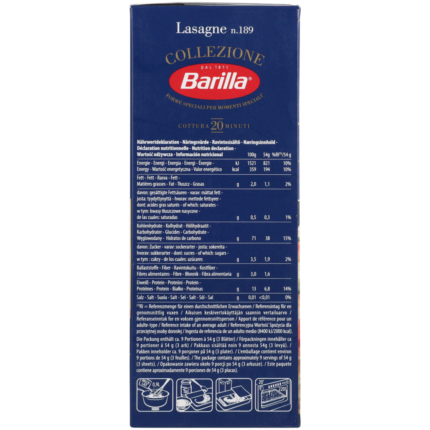 Barilla Collezione Lasagne n. 189