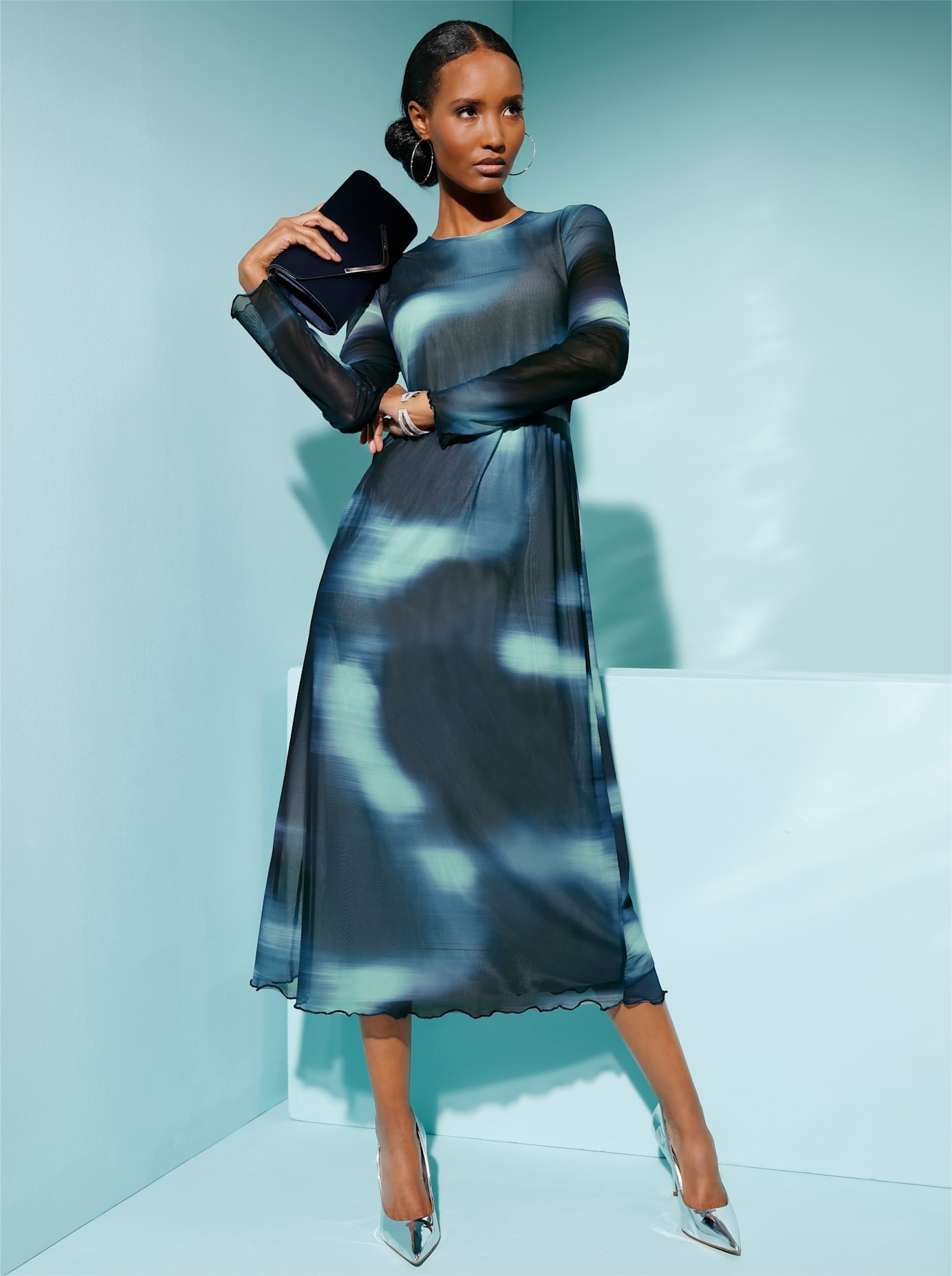creation L Druckkleid »Mesh-Kleid«