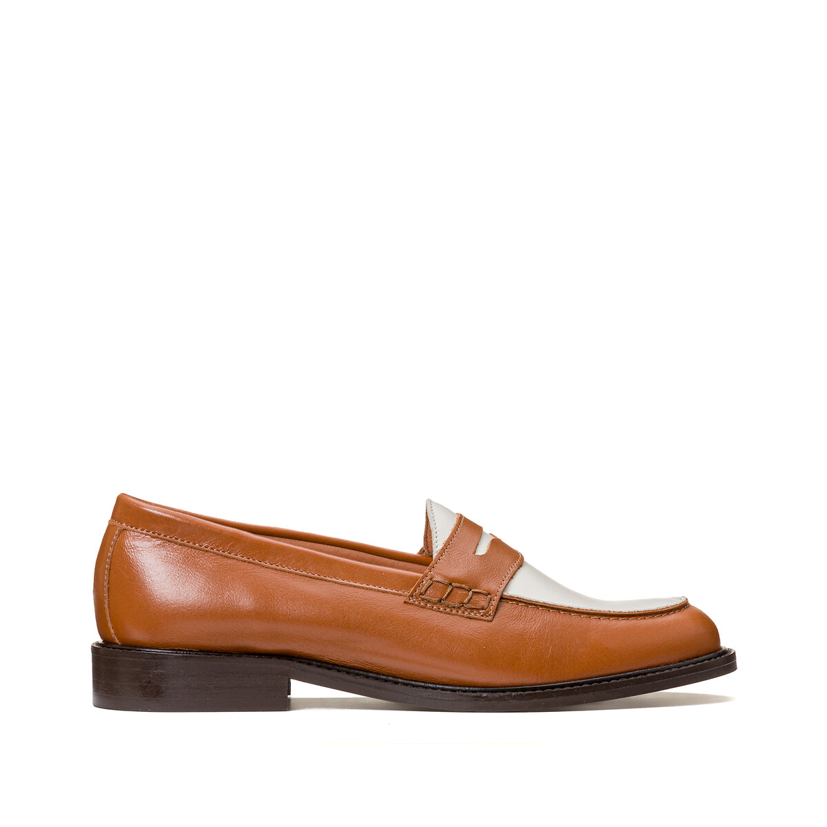 COLEÇÕES LA REDOUTE<br>Mocassins em leer, bicolor