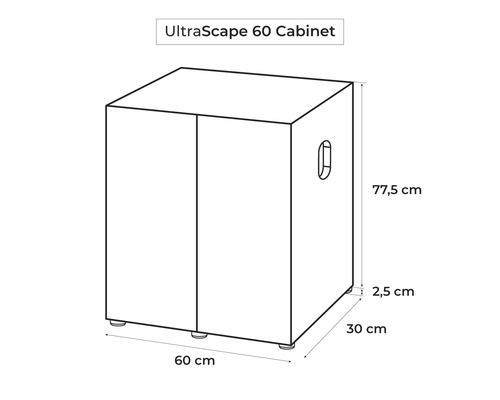 Aquariumkast AQUAEL UltraScape 60 x 30 x 80 cm sneeuw, bovenste plank ca. 28 cm diep