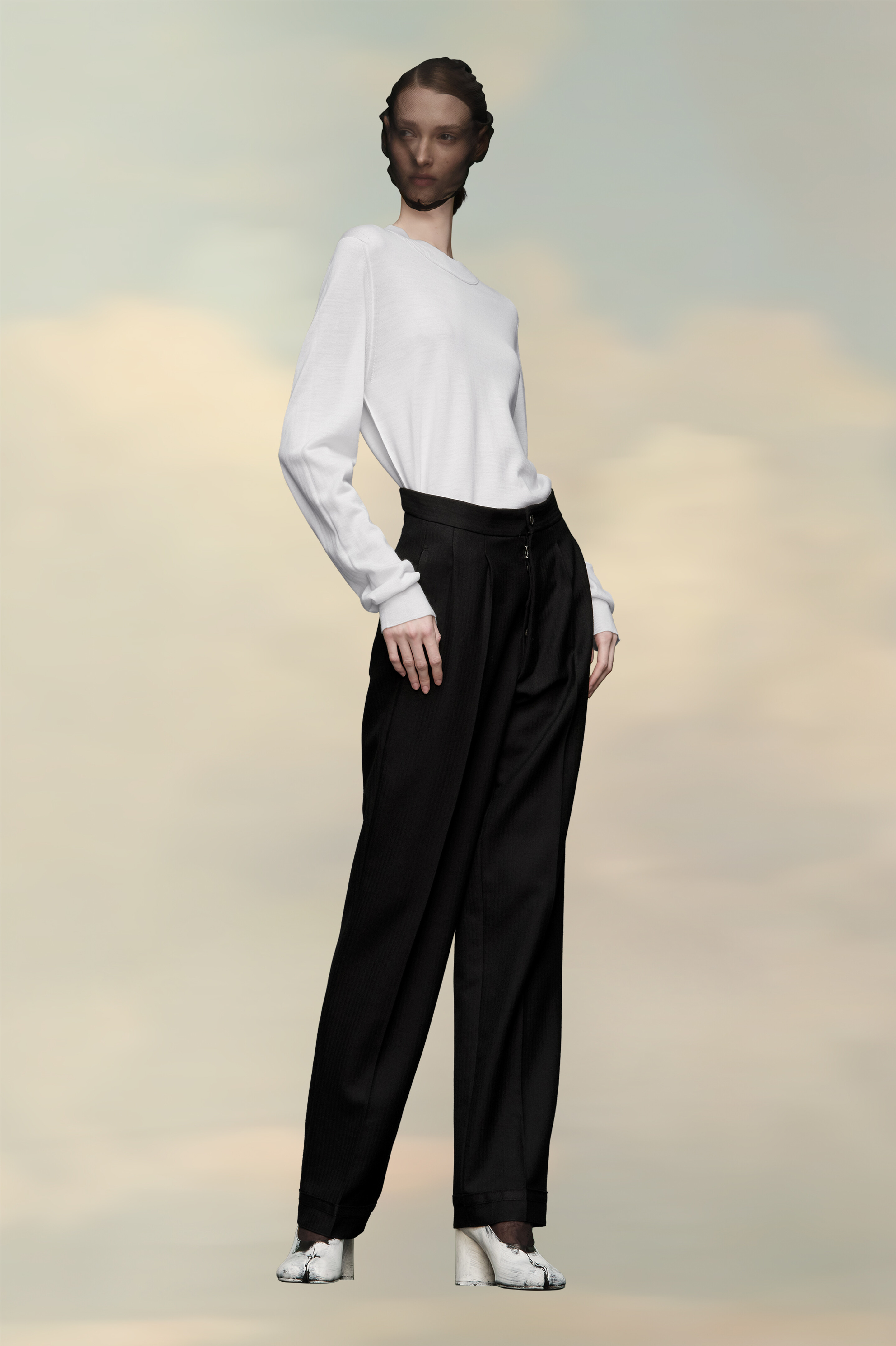 Pull en laine mérinos Blanc