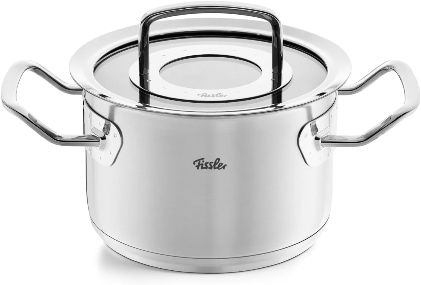 Fissler Original-Profi Collection/Edelstahl-Kochtopfset, 6-teilig, Töpfe mit Glas-Deckel (3 Kochtöpfe,1 Bratentopf 1 Sauteuse-deckellos, 1 Dämpf-Einsatz) - Induktion