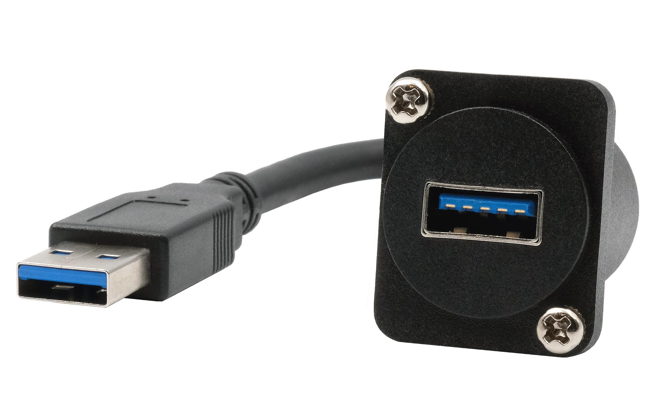 USB 3.1 Adapter D-Typ Kabel USB-A Stecker - USB-A BuchseD-Typ Kabel-Adapter USB-A Buchse zu Stecker, USB 3.2 Gen 1, 20 cm