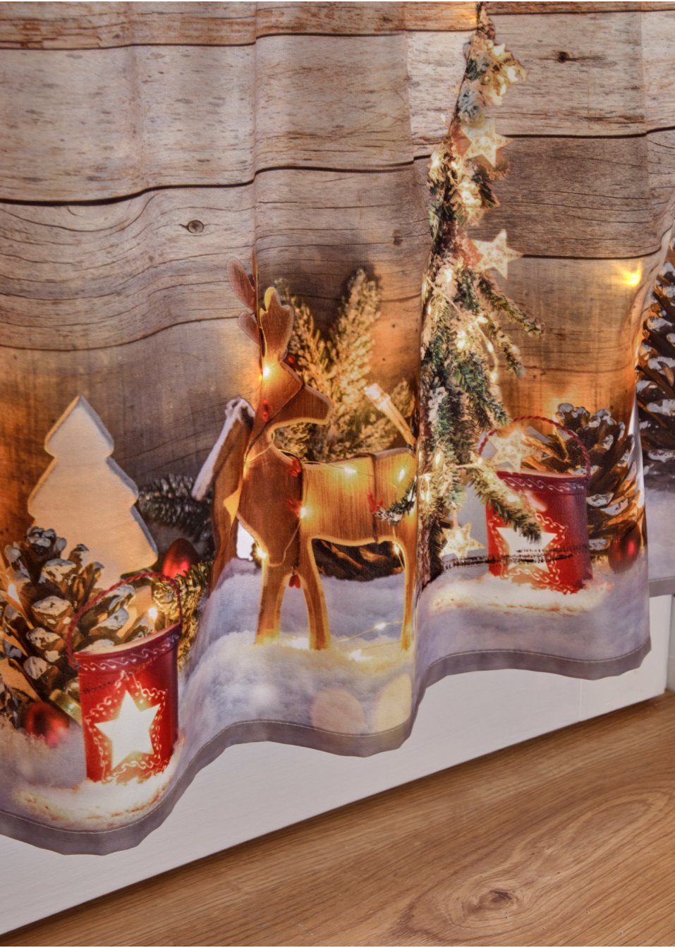 Brise-bise LED avec paysage hivernal