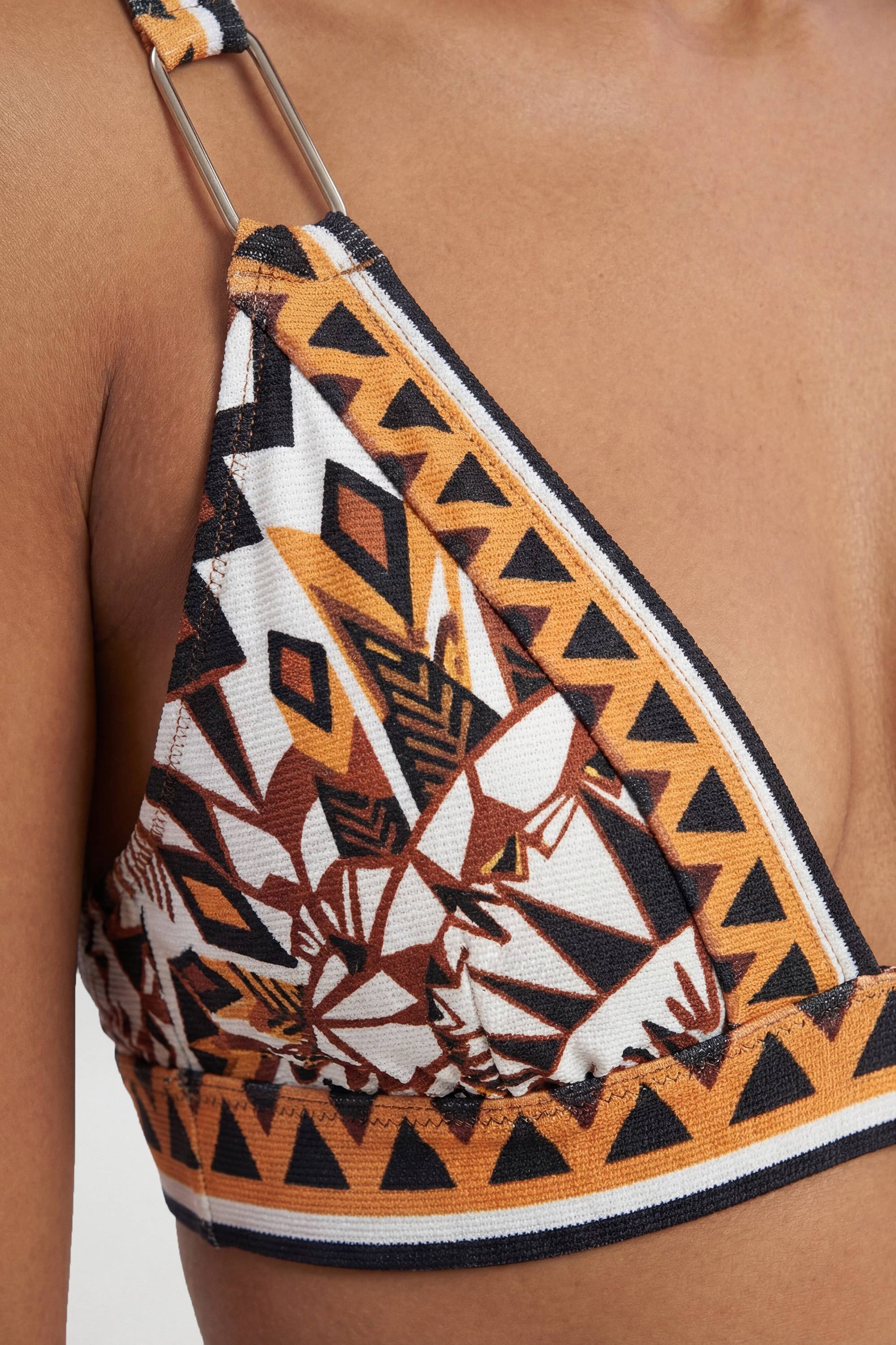 KarenMillen Haut de Bikini Décolleté à Motif Carrelage