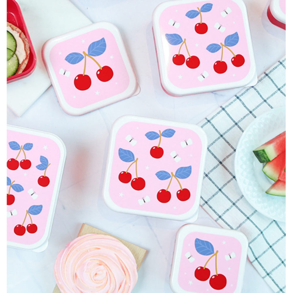 Køb A Little Lovely Company Cherries Lunch & Snack Box Set