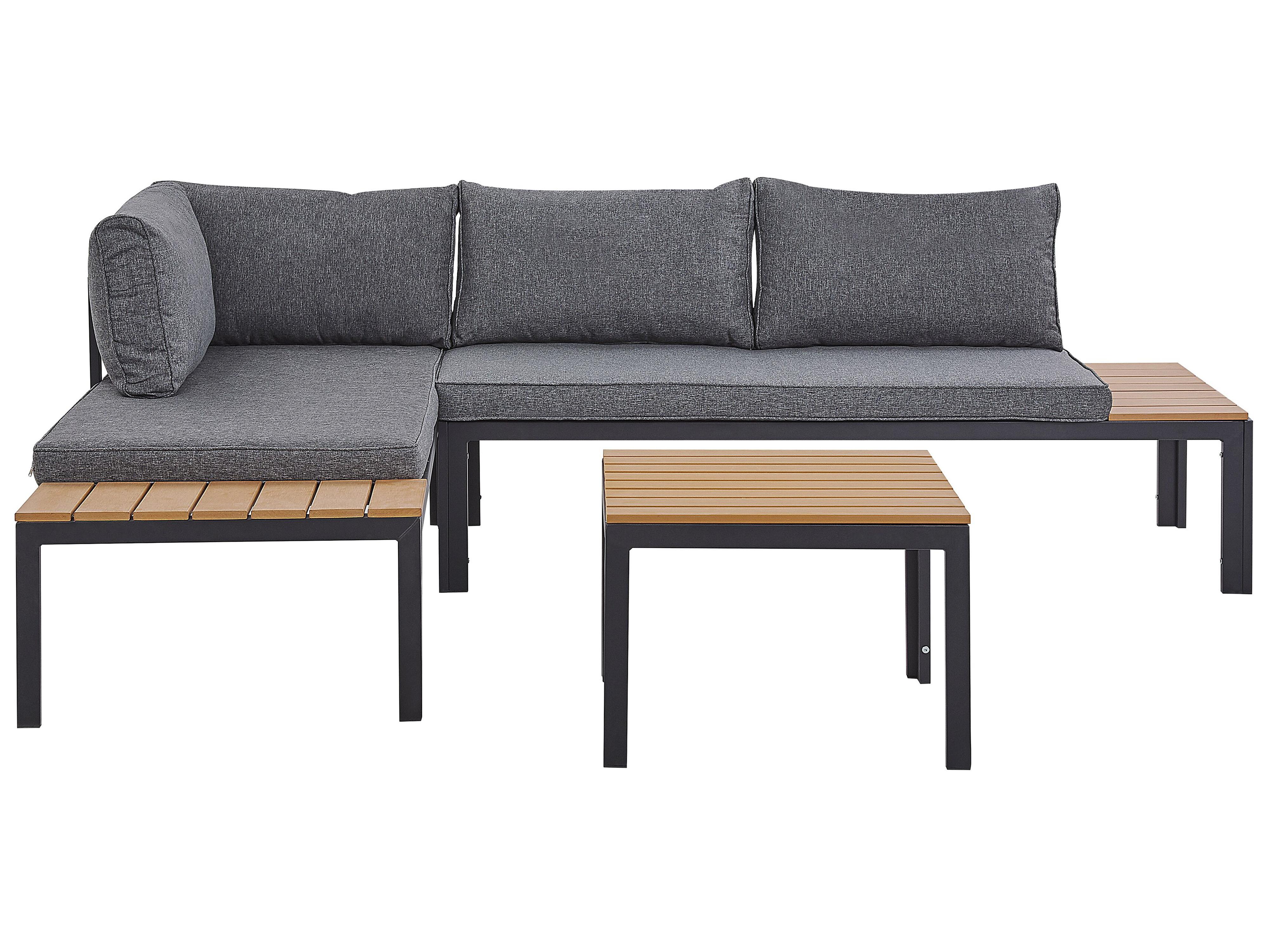 Tuin hoekloungeset met tafel 4-zits PIENZA II rechtszijdig modulair Grijs