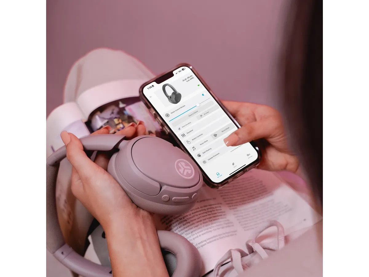 JBuds Lux ANC Wireless Bluetooth 5.3 Over-Ear Kopfhörer Headset (IEUHBJLUXANCRMVE62) (600mAh) - Mauve