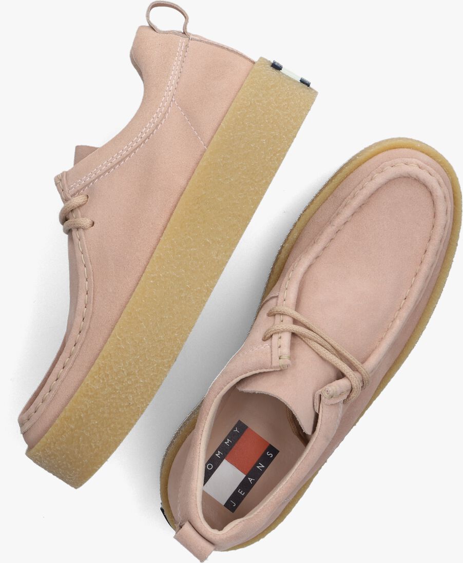 TOMMY JEANS roze tommy jeans veterschoenen tommy jeans suede sh