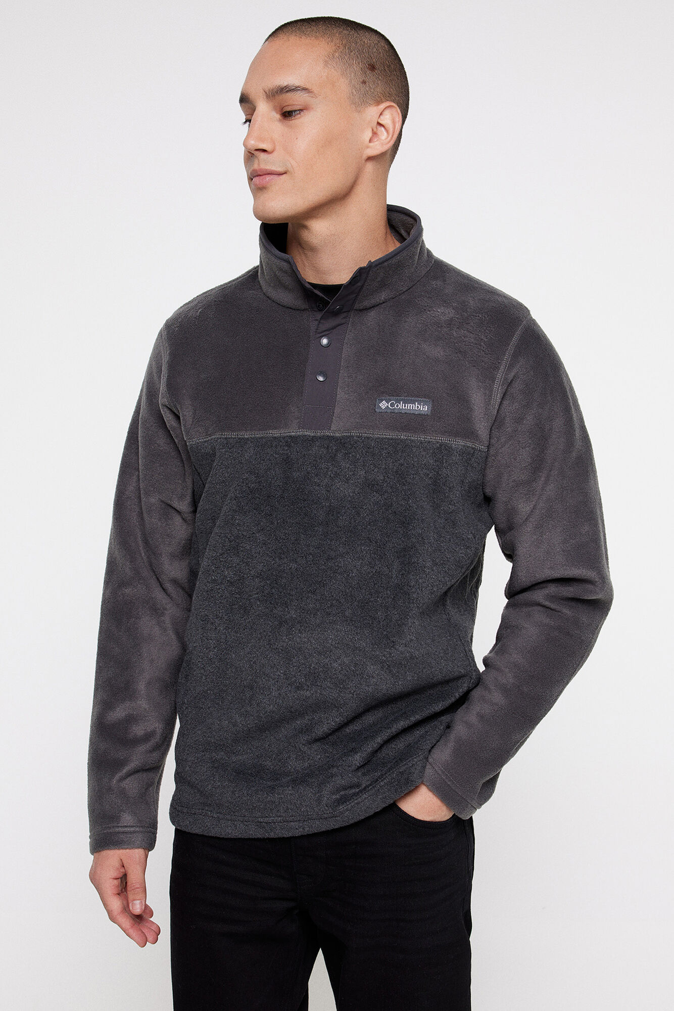 Jaqueta de lã polar masculina Columbia™ Steens Mountain™ com fechamento de meio botão