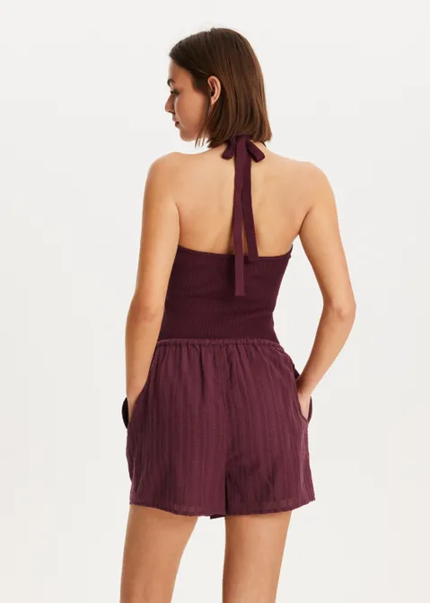 Gebreid singlet met kraaltjes paars (AUBER)