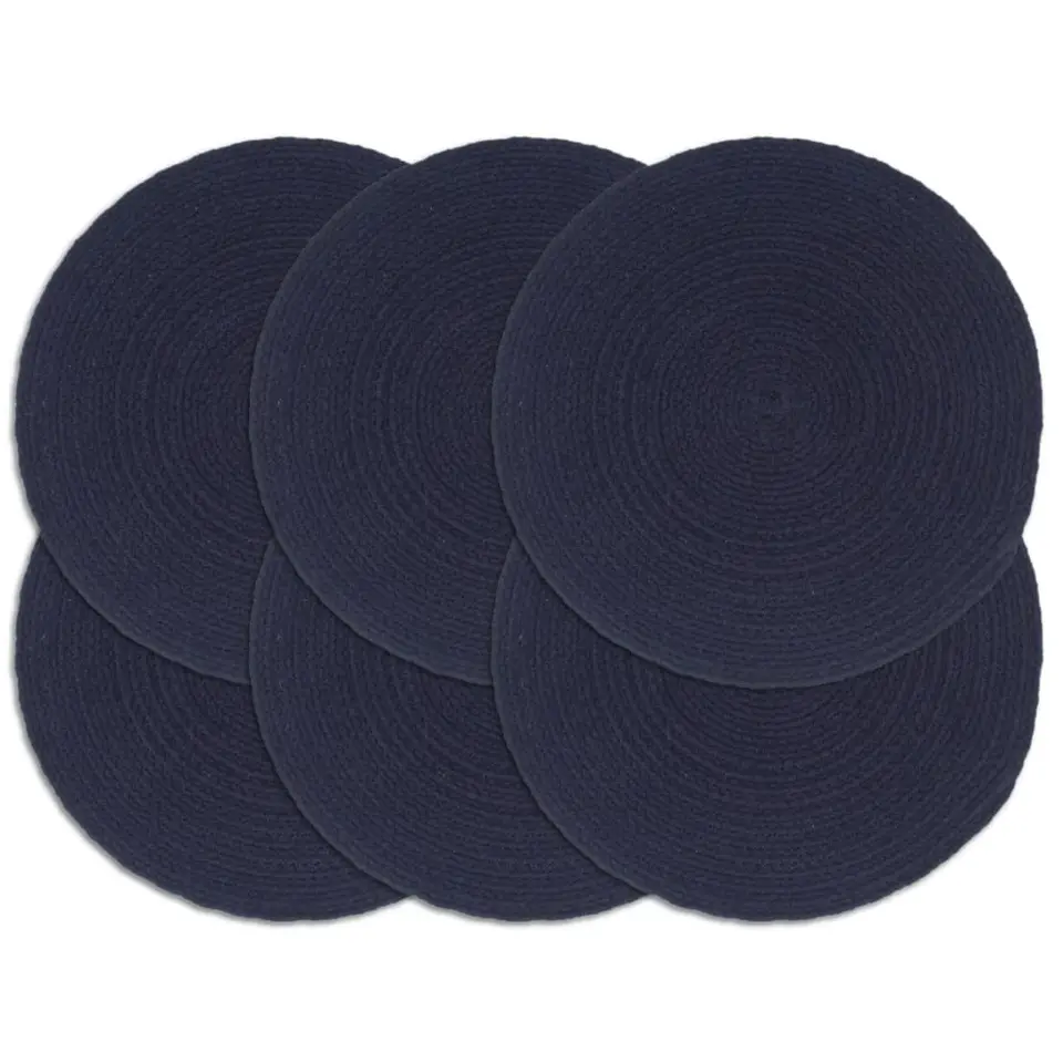 vidaXL - Placemat - Blauw - Katoen - 6 stuks
