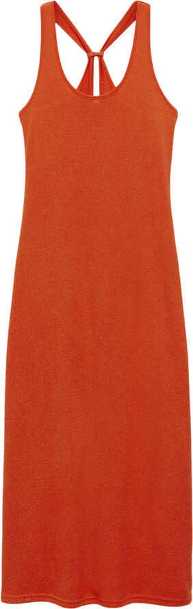 MANGO Cross-back knitted dress Orange