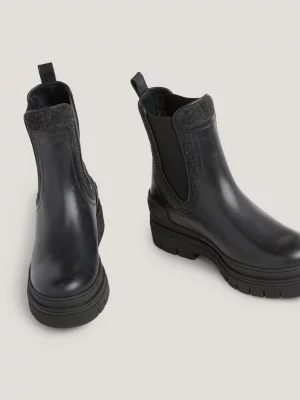 Botas Chelsea com painel de feltro e couro