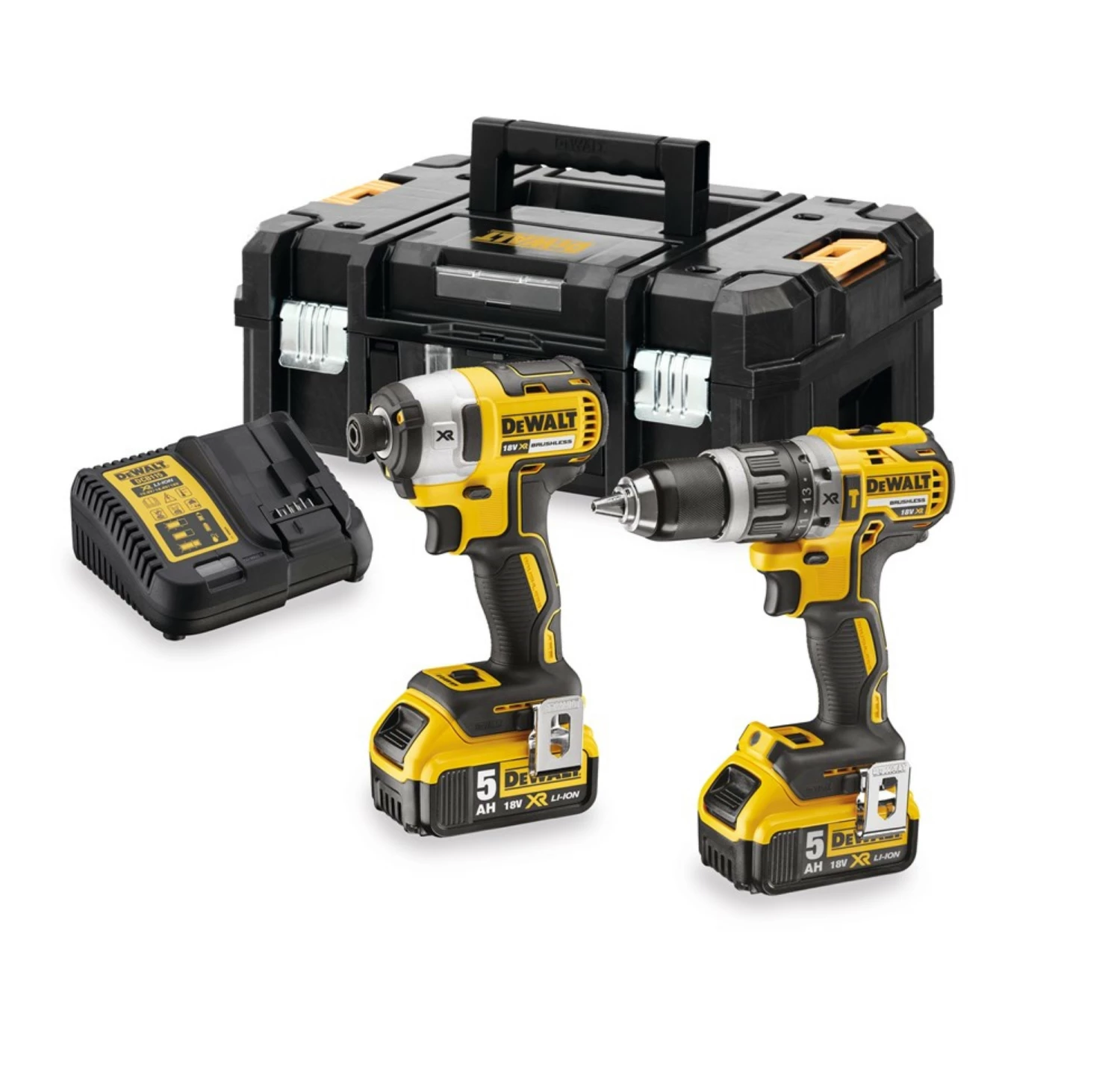 DeWALT DCK266P2T 18V Li-Ion accu klopboor- /schroefmachine (DCD796)   slagschroevendraaier (DCF887) combiset (2 x 5.0Ah accu) in TSTAK koffer