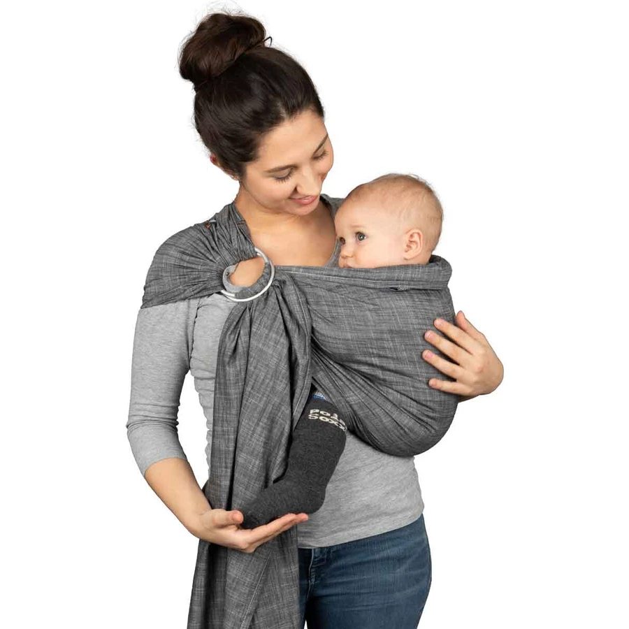 Hoppediz Babytragetuch Ring-Sling Popeline Denim schwarz