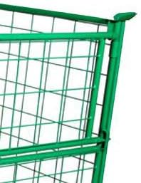 Gitteraufsatzrahmen 1200x800x1000 mm grün lackiert für Euro-Paletten – klappbare Gitterbox 1000 mm Nutzhöhe – Stapelbar für Industrie, Garten & Brennholz – 800 kg Nutzlast