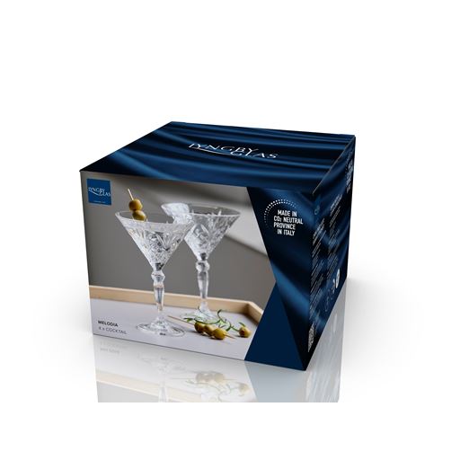 Lyngby Glas Krystal Melodia 4-pak Cocktailglas, Klar, 21 cl