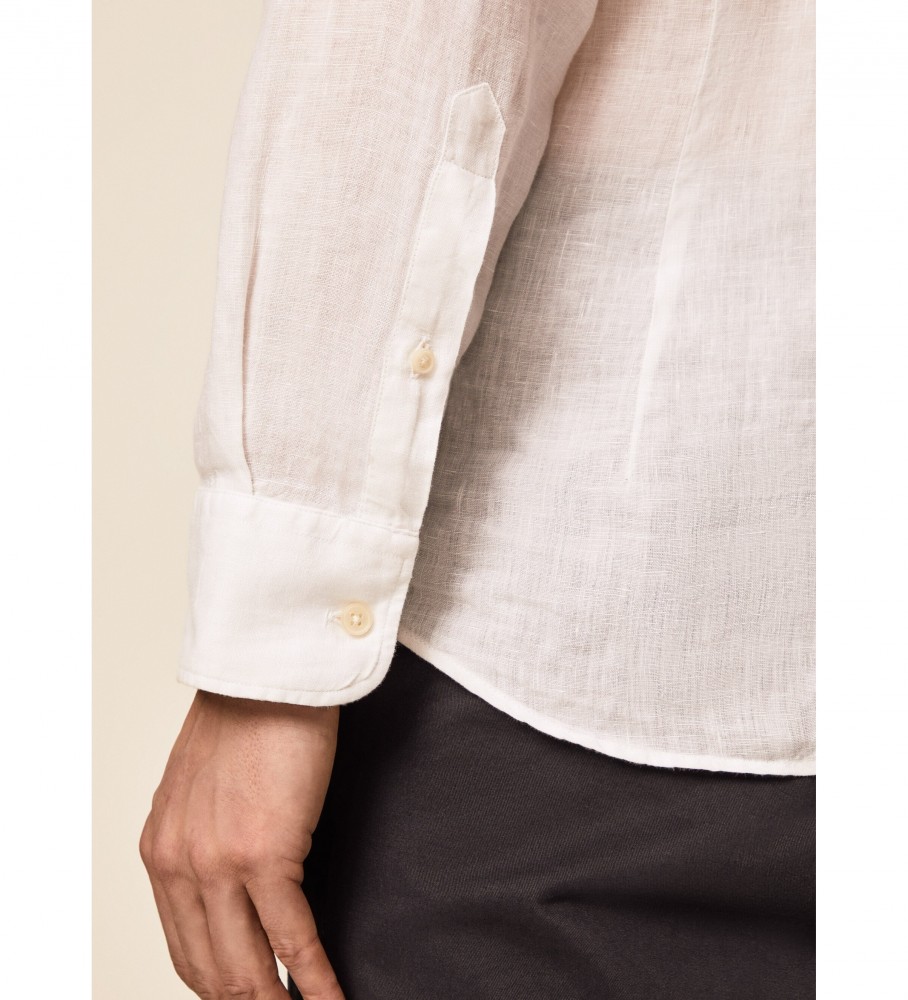 Camisa de linho Hackett Slim Fit branca