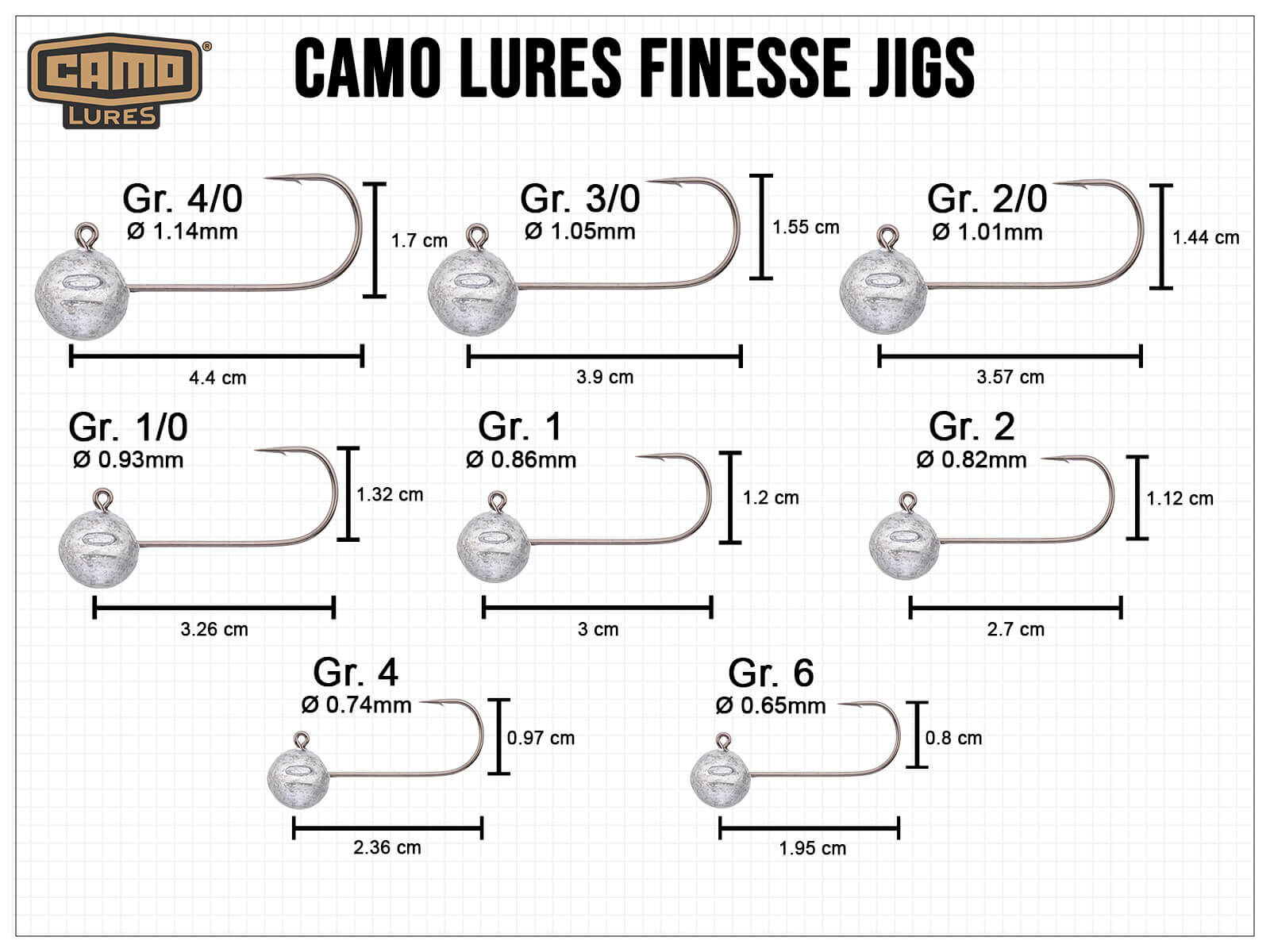 CAMO LURES Finesse-Jigs Gr. 1/0 (7g)(CAMO Lures)
