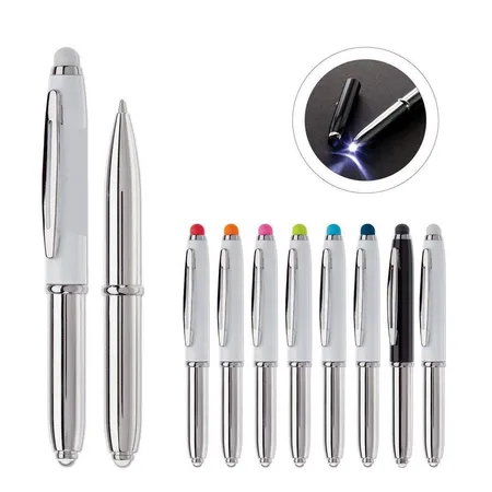 cuurts Touchpen Kugelschreiber mit LED Licht,8 Stück in verschiedenen Stylusfarben