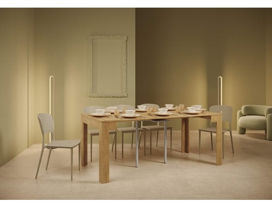 ITYHOME - Console extensible bora 90x42/302cm chêne nature