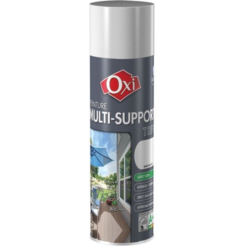 Bombe peinture satin Multi-supports 400 ml Top 3+ - Noir