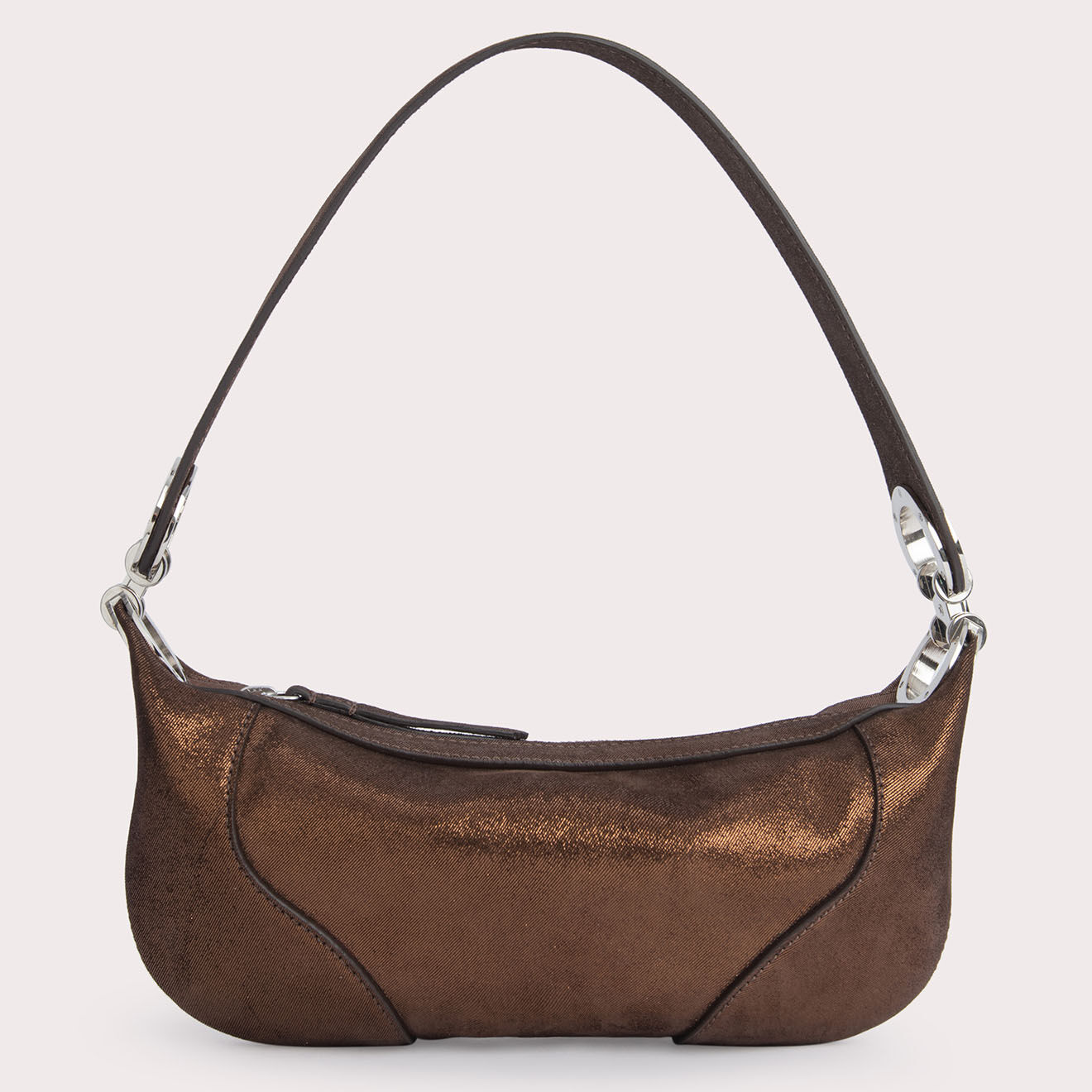By Far Sac à main en Cuir Mini Amira marron -  14x28x7 cm