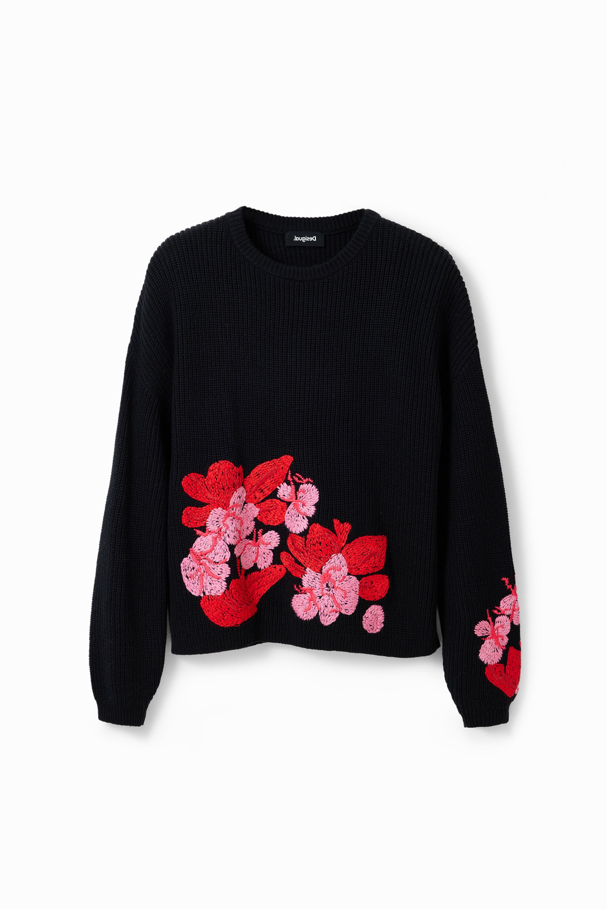 Pull brodé fleurs