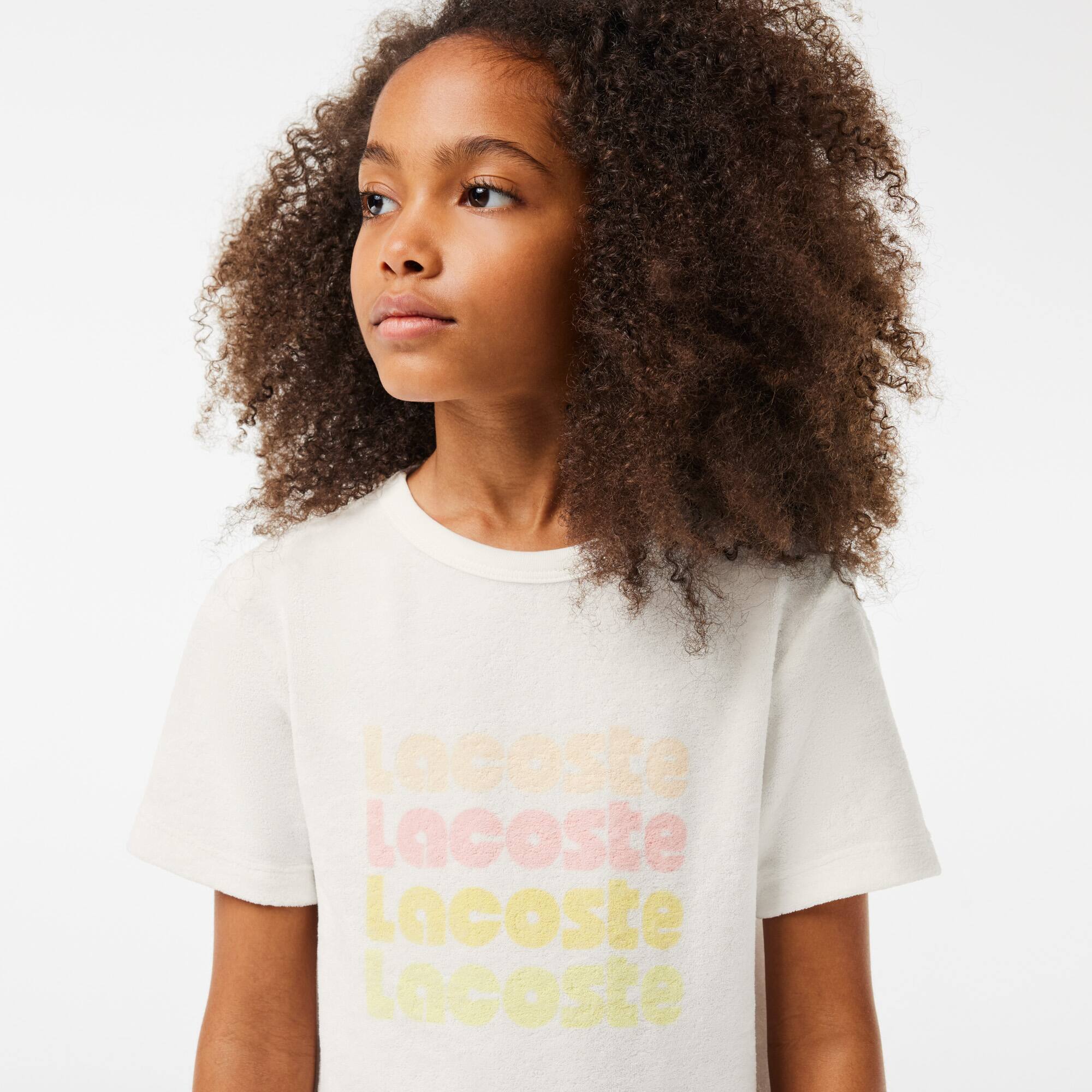 Frottee-T-Shirt-Kleid mit Logo Hosen & Kleider - Weiss - Lacoste - Mädchen