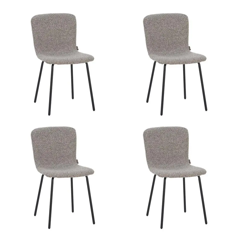 Luca Eetkamerstoel - Taupe Stof - Set van 4